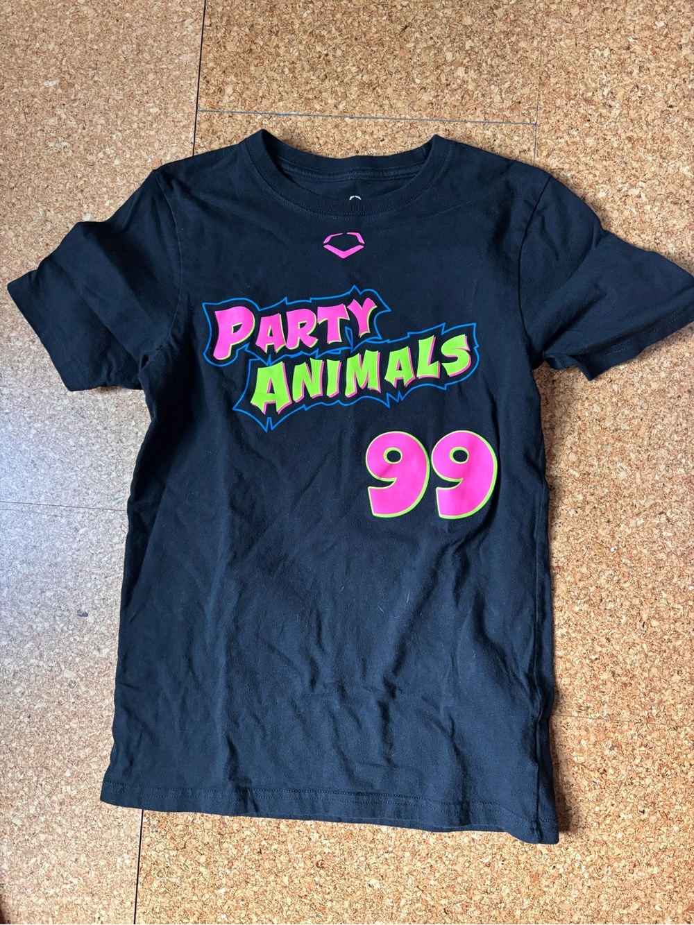Party Animals Graphic Tee for Kids - Black with Neon Print